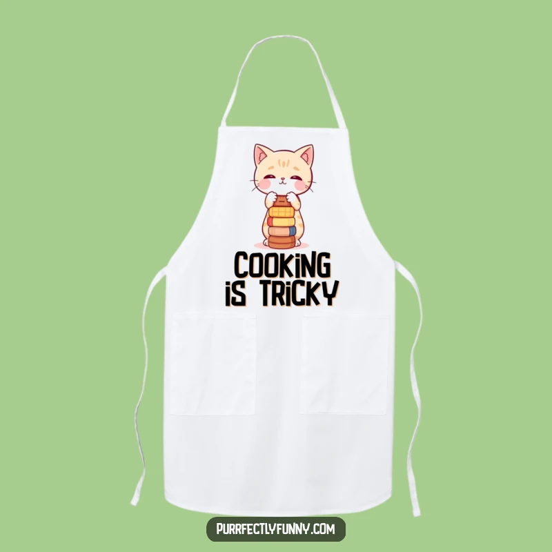 Funny Chef Cat Wobble Apron: Cook with Playful Imbalance