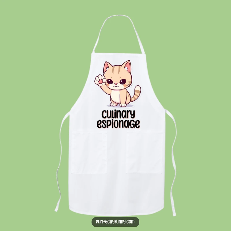 Funny Cat Sneak Attack Apron - Hilarious Spy Fun, Perfect Gift