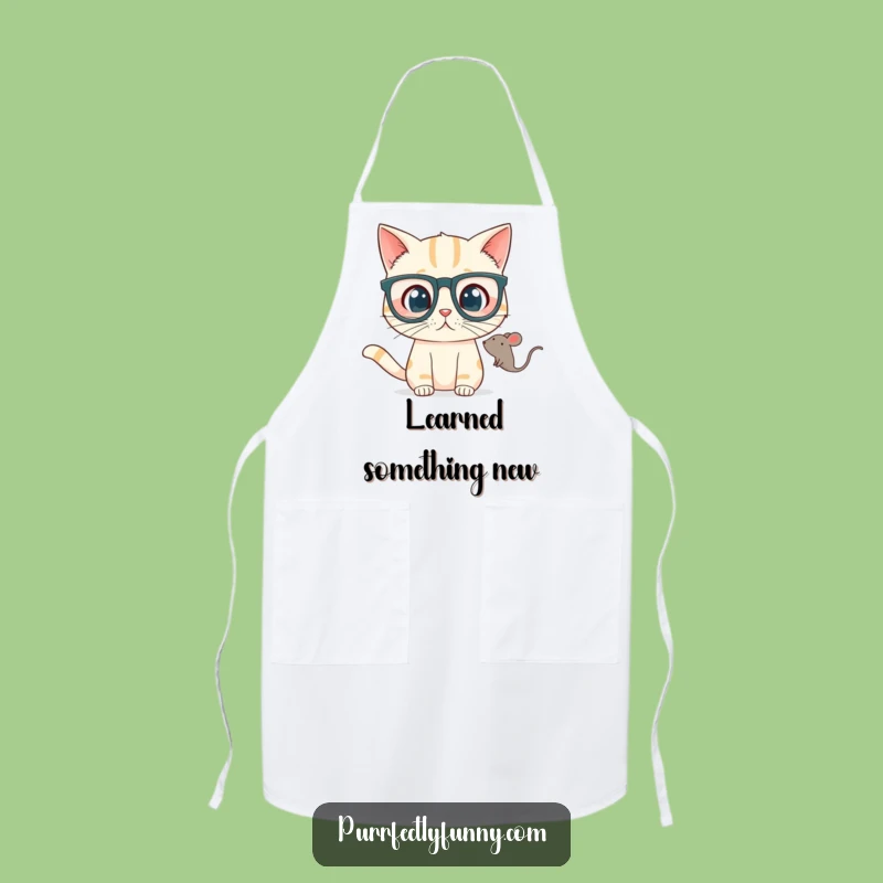 Funny Apron: Surprised Cat in Glasses - Cook with a Chuckle!