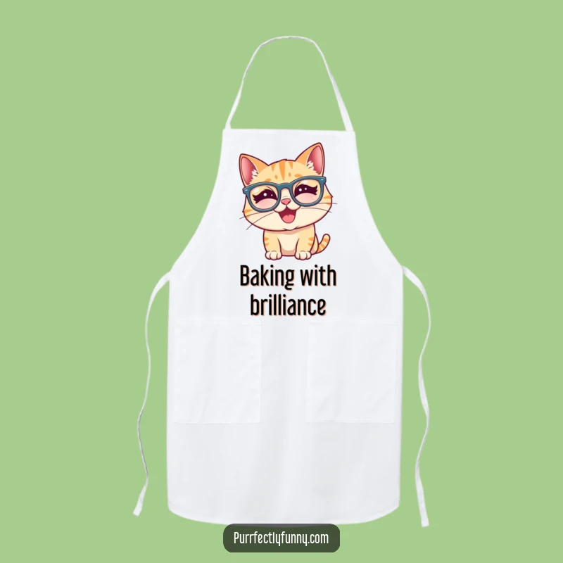 Funny Cat Apron: Silly Glasses Giggle - Cook & Laugh in Style!