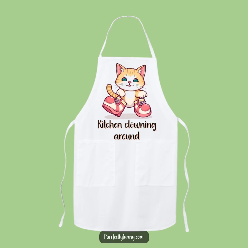 Funny Cat Clown Shoes Apron: Cook with Giggles, a Hilarious Kitchen Gift