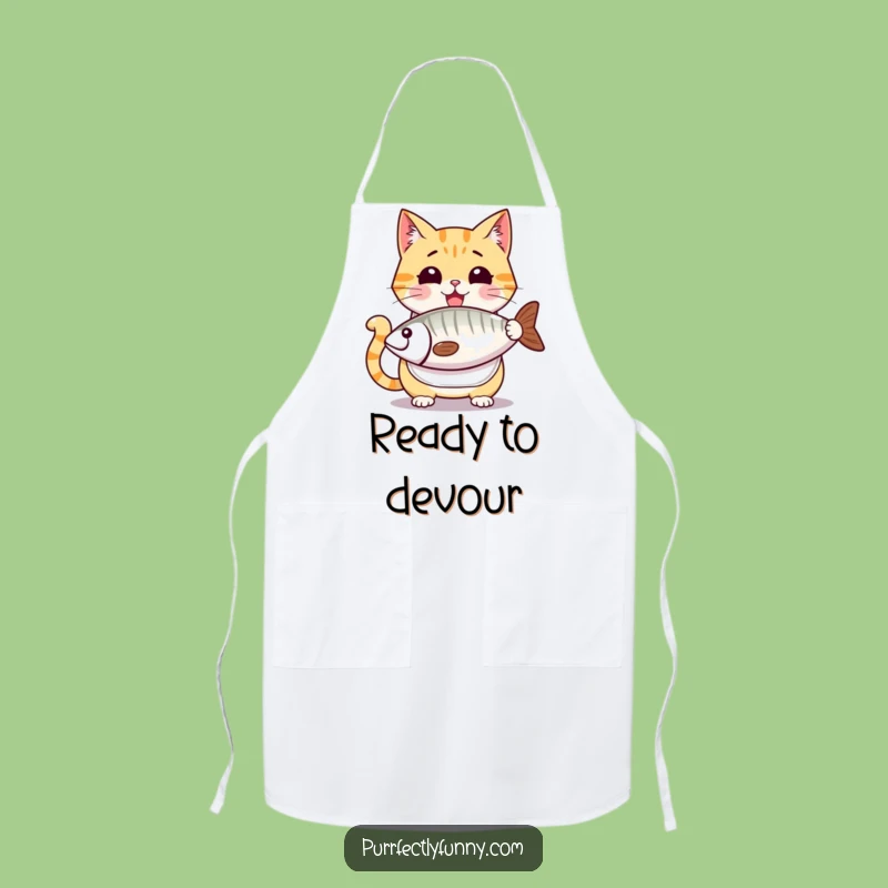 Funny Cat Fish Feast Apron - Hilarious Cooking Fun, Perfect Gift for Chefs