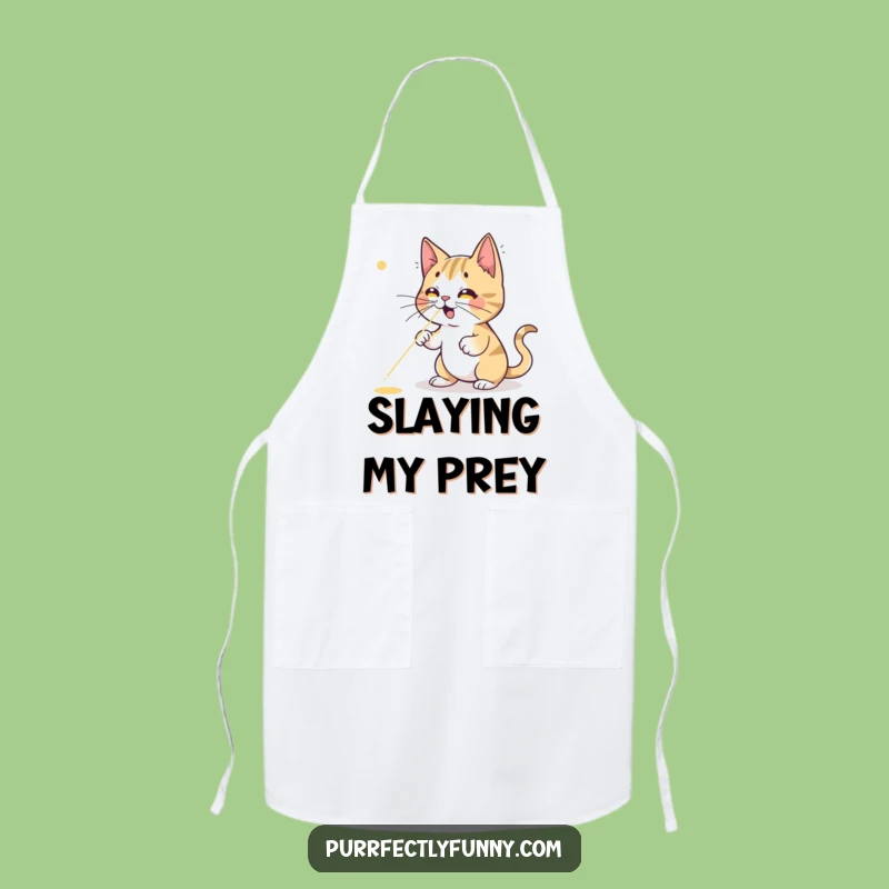 Funny Cat Laser Chase Apron - Hilarious Kitchen Fun, Perfect Gift for Cat Cooking Fans