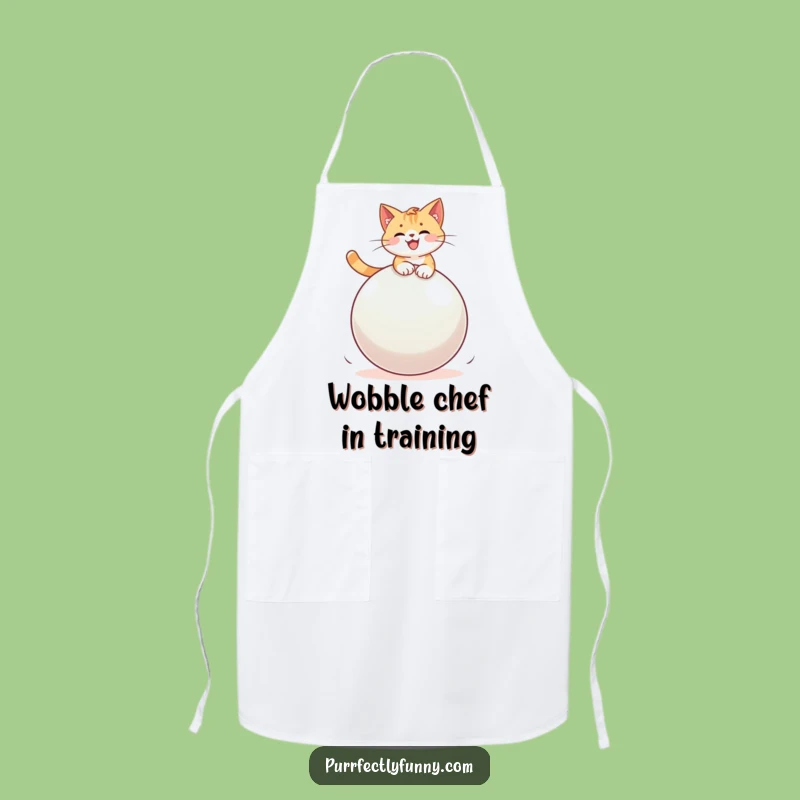 Funny Cat on Bouncy Ball Apron: Cook with Giggles, a Hilarious Kitchen Gift