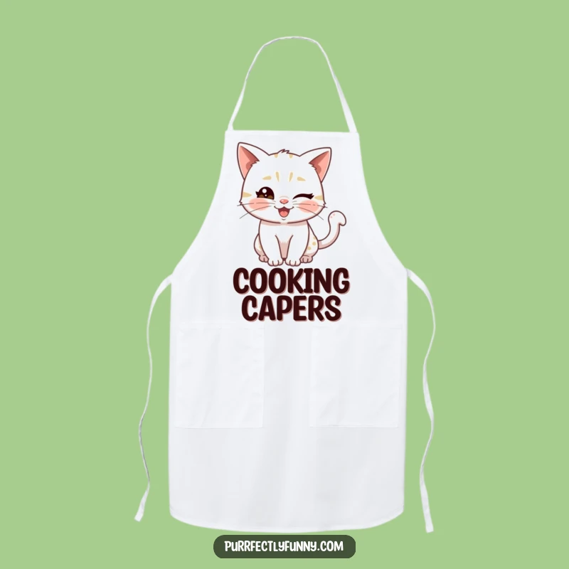Funny Cat Wink Apron: Cook with Playful Feline Flair
