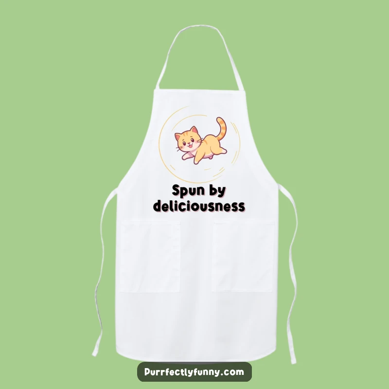 Funny Dizzy Cat Apron: Chef Feline Spiral for Kitchen Fun
