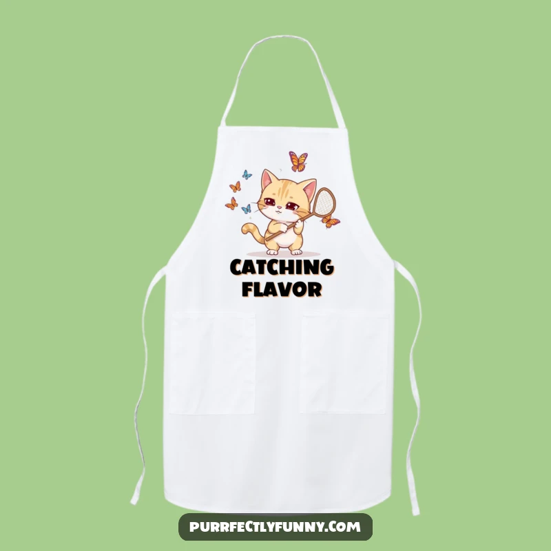 Funny Goofy Cat Butterfly Net Apron: Hilarious Kitchen Fun for Bakers