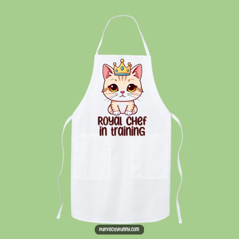 Funny Proud Cat Crown Apron - Cook Like a Royal!