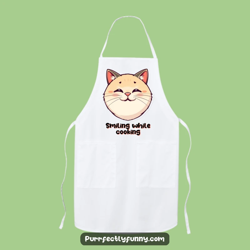 Funny Smiling Cat Chef Apron - Bouncy Whiskers Cooking Gift