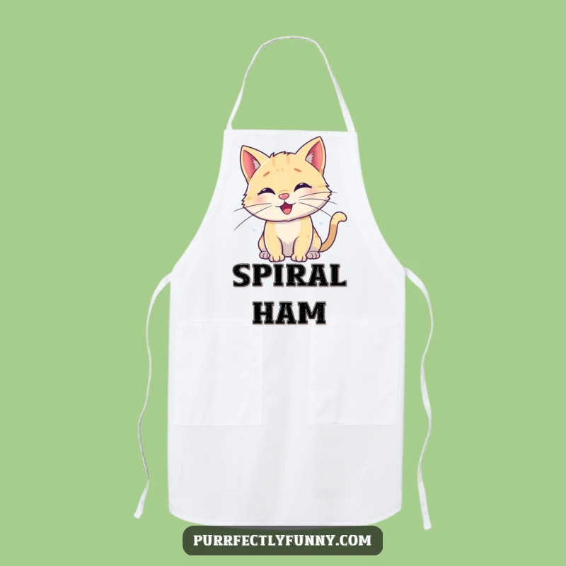 Funny Spiral Whisker Cat Apron: Stylish Fun for the Happy Cook