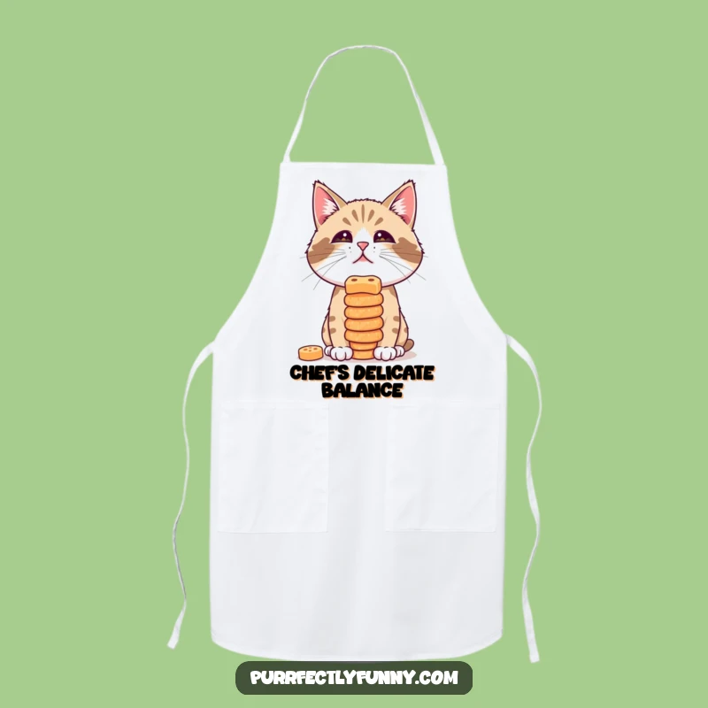 Funny Treat Balance Cat Apron: Cook with Precision & Humor
