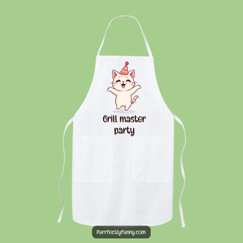 Funny Party Cat Apron - Chef's Whimsical Companion for Festive Fun