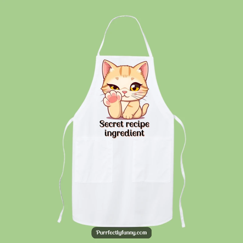 Funny Cat Winking Apron - Hilarious Big Eyes Feline Chef Gift