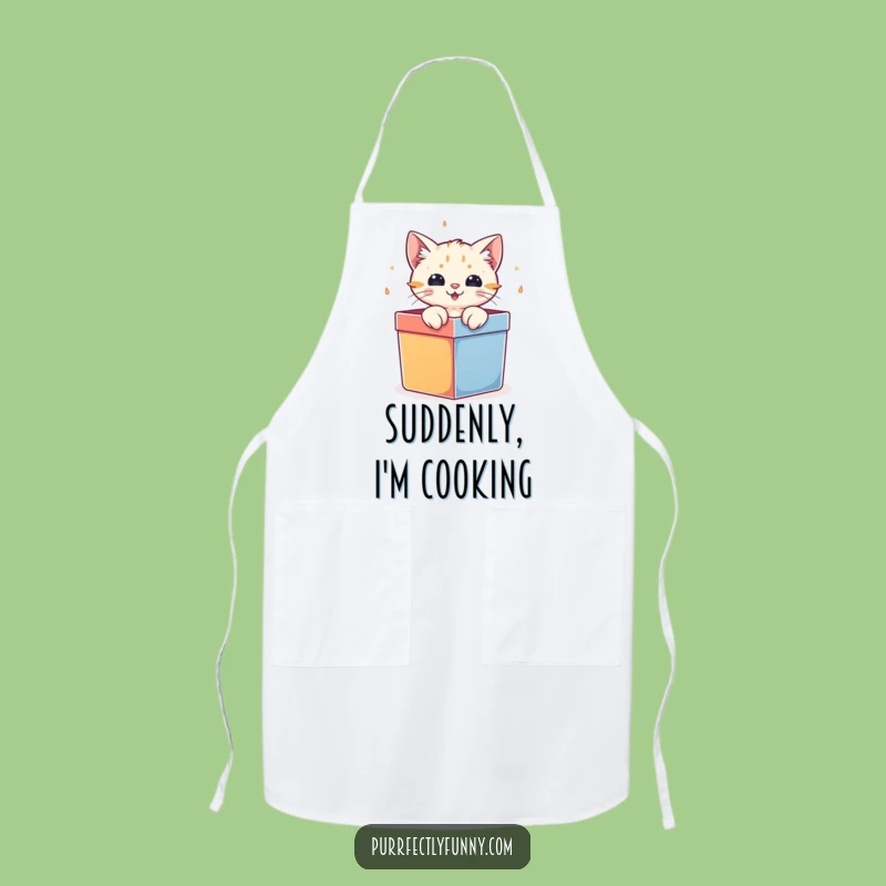 Funny Cat Gift Box Apron: Kitchen Surprise, Hilarious Cooking Gift