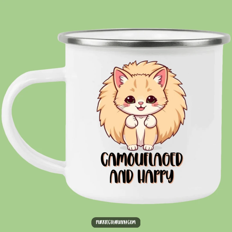 Funny Big Smile Cat Camping Mug: Happy Trails & Sips