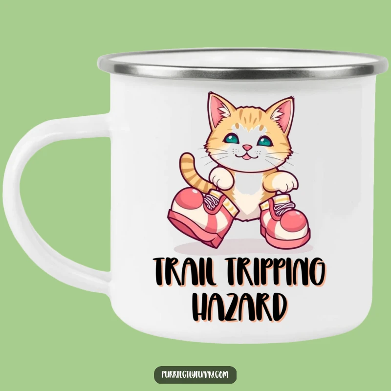 Funny Cat Clown Shoes Camping Mug: Adventure Mishaps, Perfect Outdoor Gift