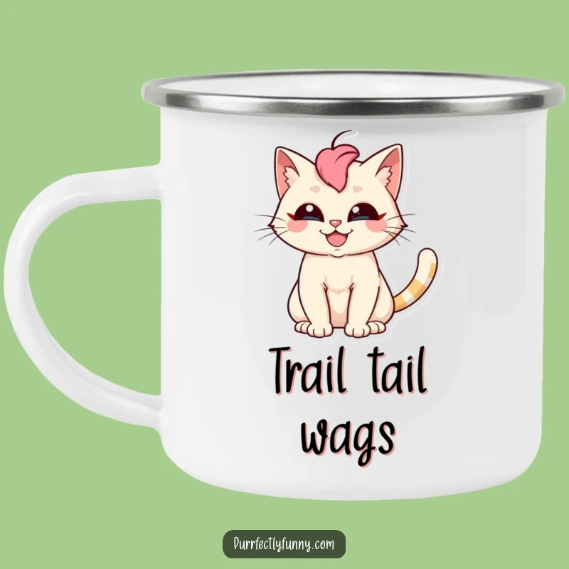 Funny Cat Grin Camping Mug: Outdoor Fun with Silly Feline, Great Funny Gift