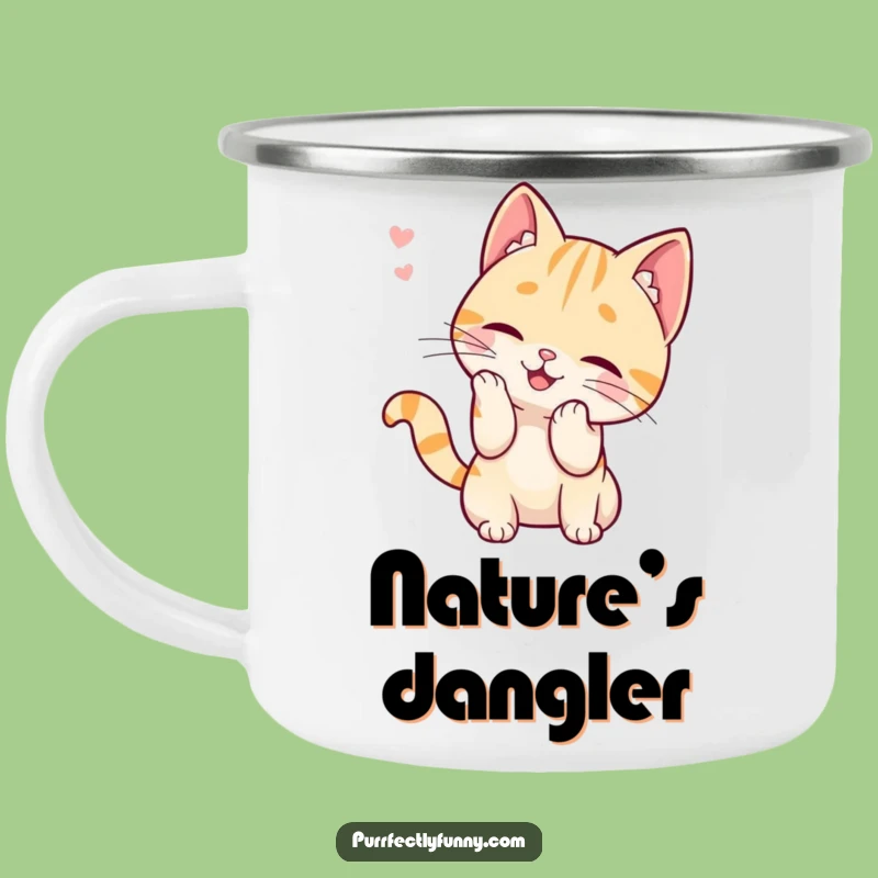 Funny Cat Whisker Batting Camping Mug: Adventure-Ready Hilarious Drinkware