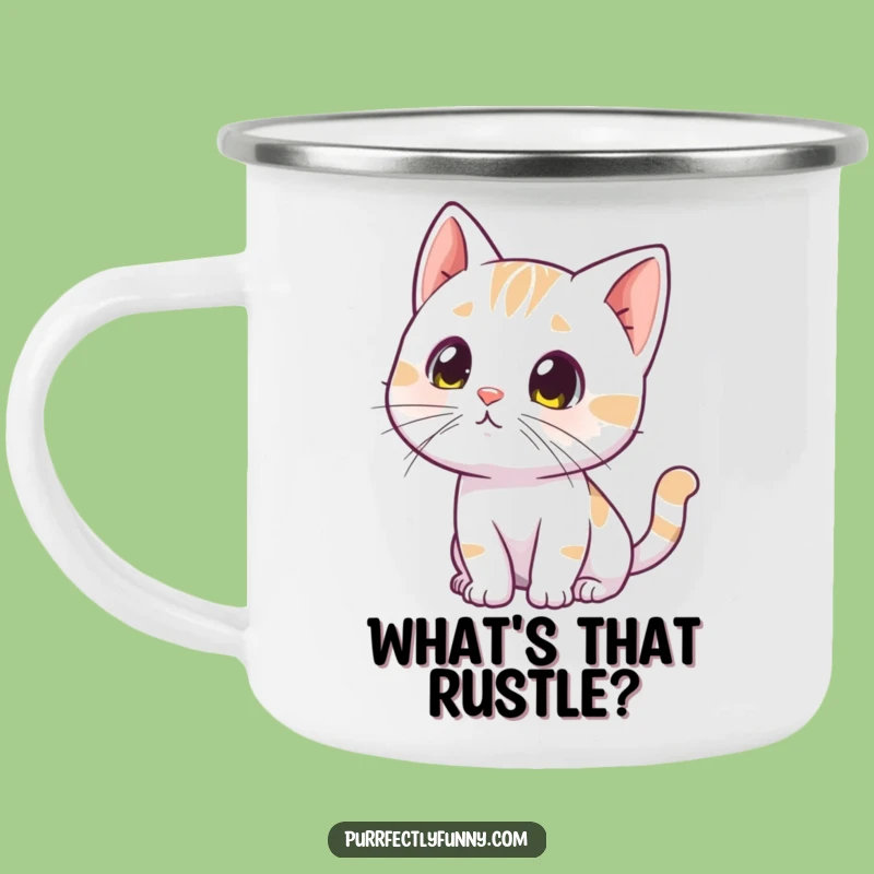 Funny Curious Cat Camping Mug - Outdoor Intrigue - Perfect Funny Gift!