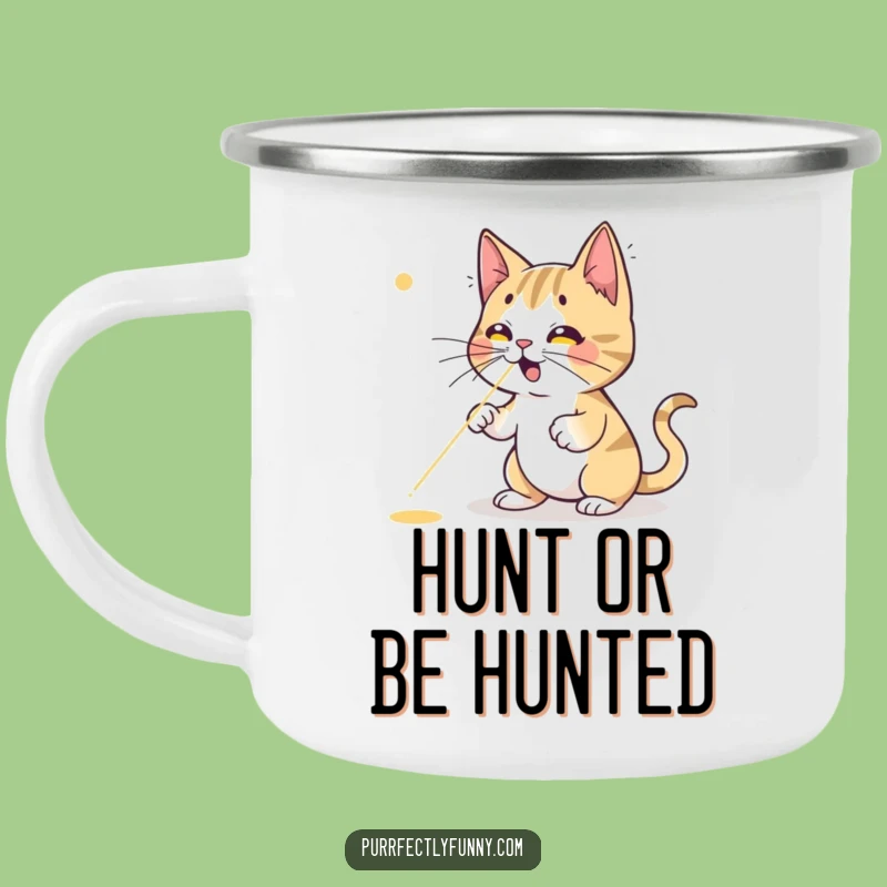 Funny Cat Laser Escape Camping Mug - Hilarious Outdoors Brew, Perfect Gift