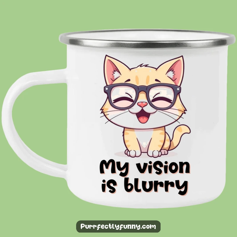 Funny Cat Camping Mug: Durable and Humorous Outdoor Gear with a Giggling Cat