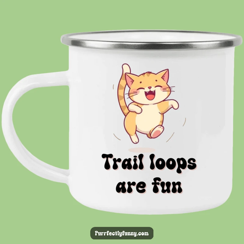 Funny Dizzy Cat Tail Chase Camping Mug - Playful Adventures Await!