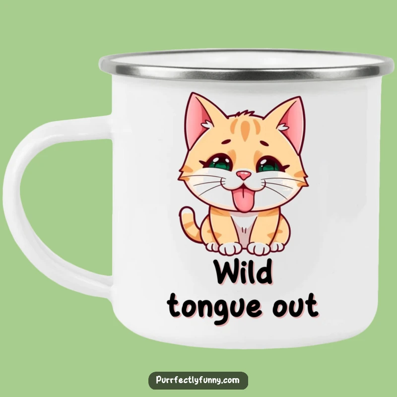 Funny Cat Face Camping Mug: Silly Camp Vibes, Hilarious Outdoor Gift