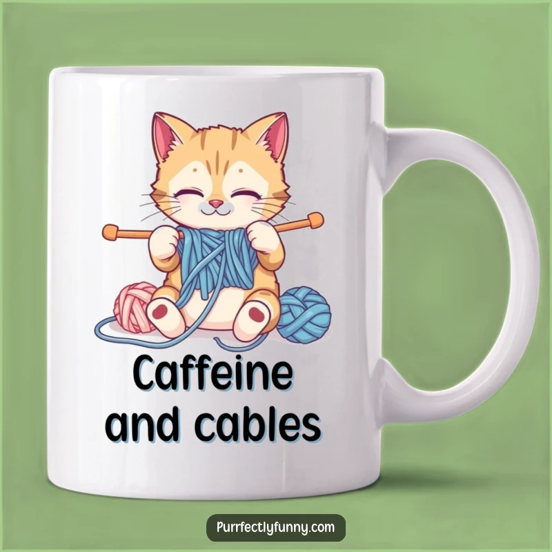 Funny Knitting Cat Mug: Hilarious Feline Crafter Gift for Yarn Lovers