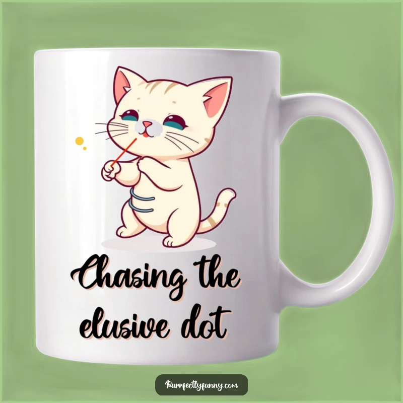 Funny Laser Cat Mug: Coiled Spring Focus, Perfect Humorous Gift