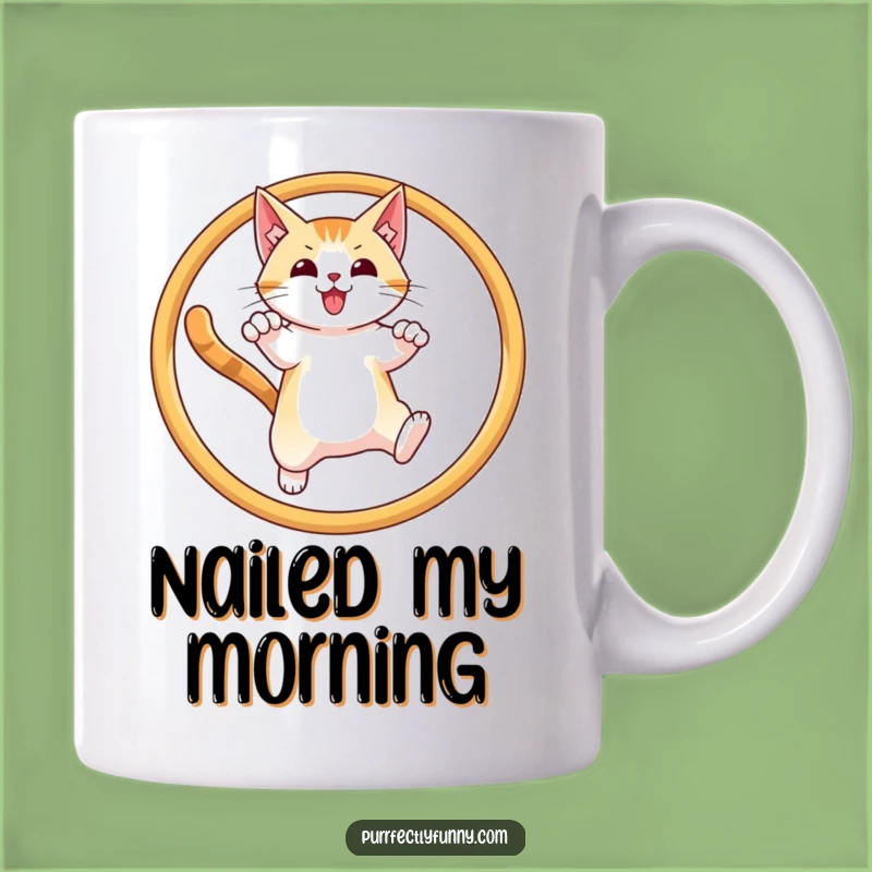 Funny Cat Hoop Leap Mug: Triumphantly Hilarious Gift for Cat Lovers
