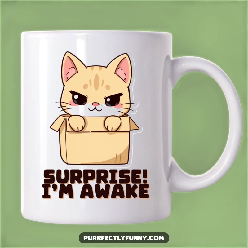 Funny Cat in Box Mug: Hilarious 'Peek-a-Boo' Gift for Mischievous Cat Lovers