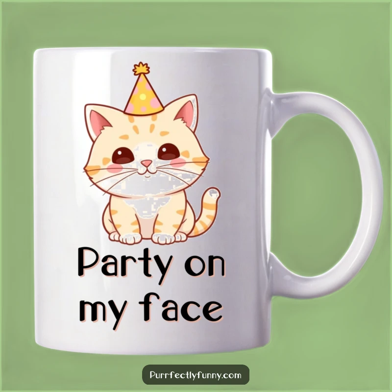 Funny Cat Party Hat Mug - Celebrate in Style with this Hilarious Whisker Design Gift