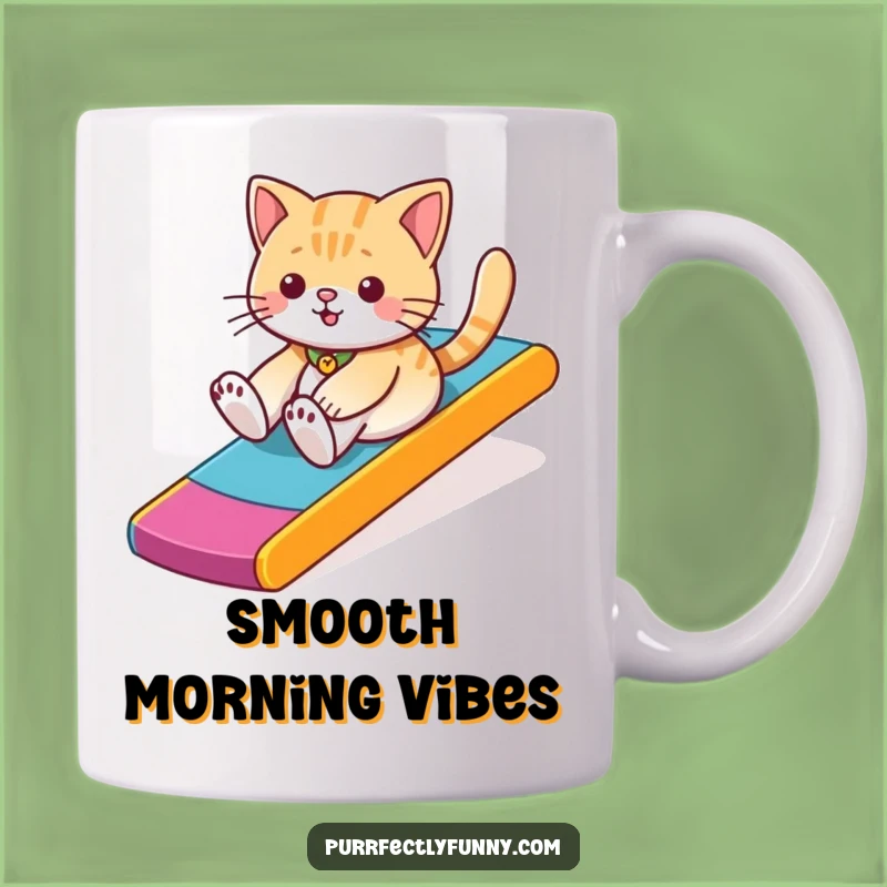 Funny Cat Ramp Slide Mug - Playful Feline Fun Gift for Cat Lovers