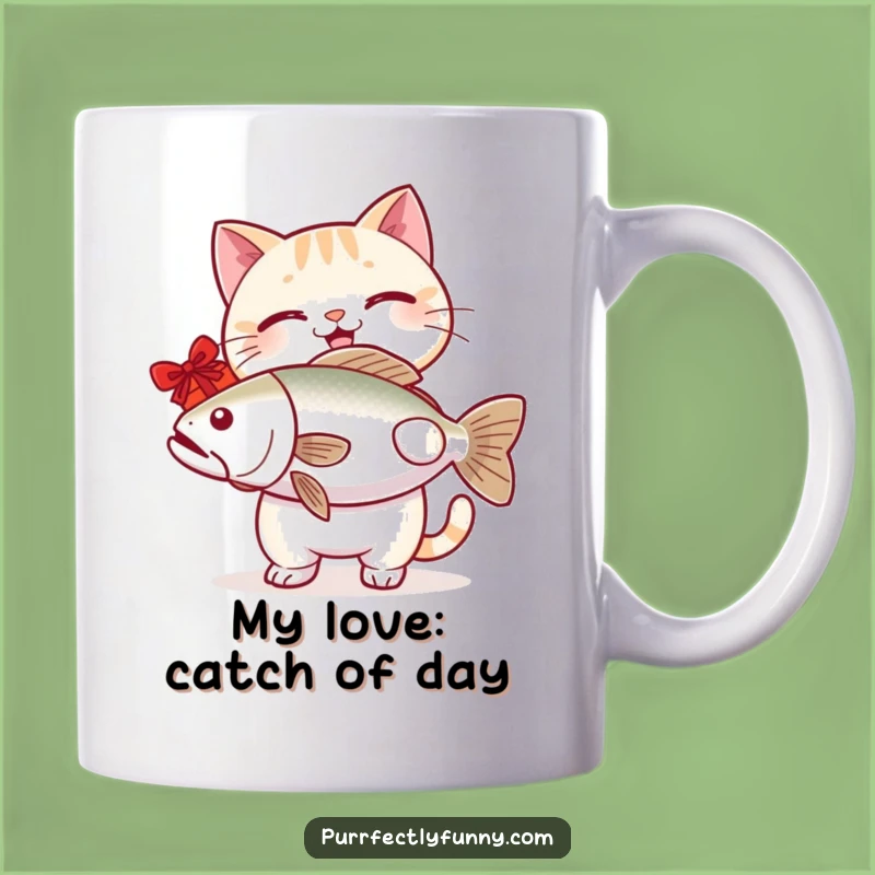 Funny Cat With Fish Mug - The Purrfectly Generous Gift for Cat Lovers