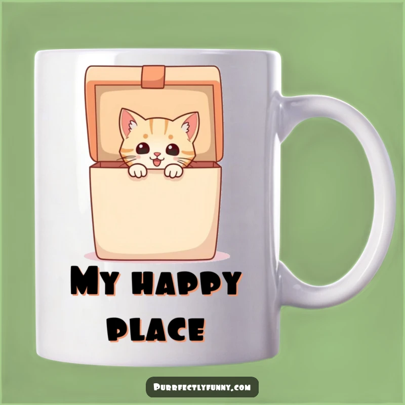 Funny Gift: Excited Cat in Gift Box Mug - Perfect Surprise Present!
