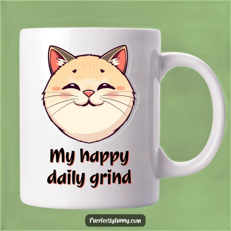 Funny Smiling Cat Face Mug - Bouncy Whiskers Cheerful Gift