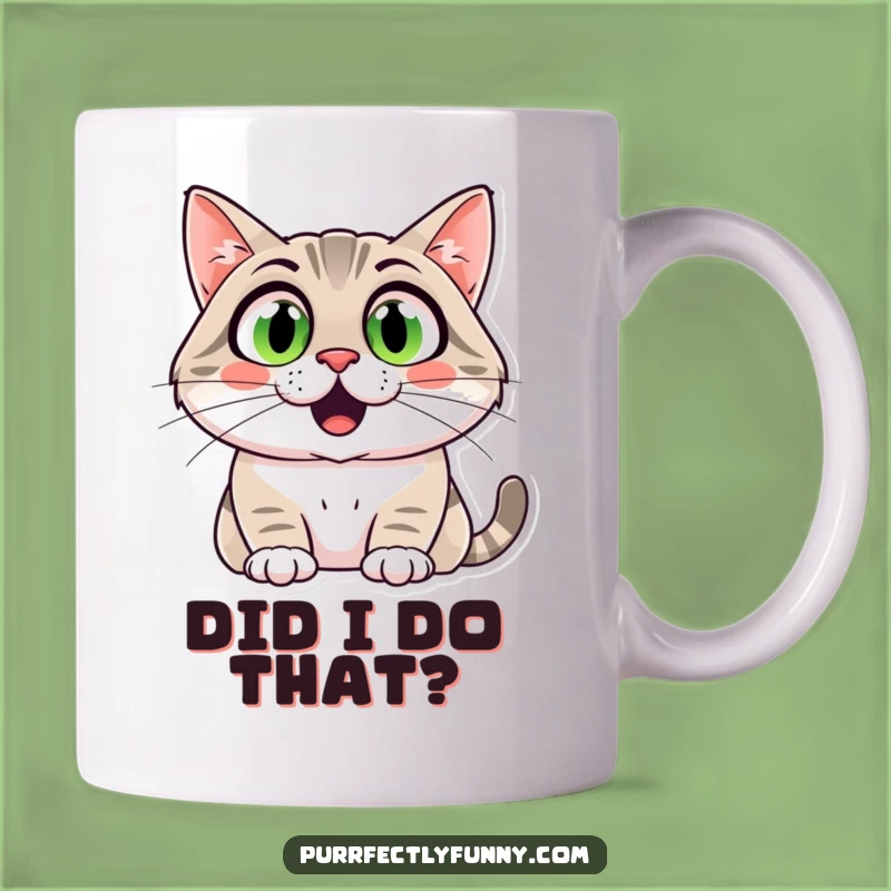Funny Surprised Cat Mug: Hilarious Wide-Eyed Kitty Gift for Extreme Expressions