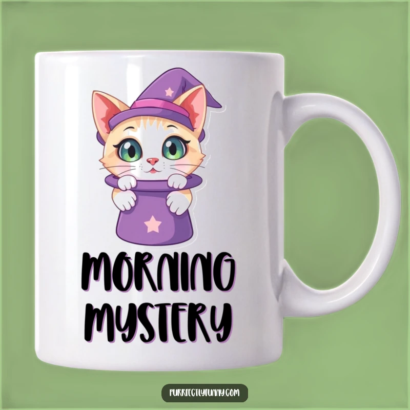 Funny Curious Cat Magic Hat Mug: Whimsical Pet Lover Gift