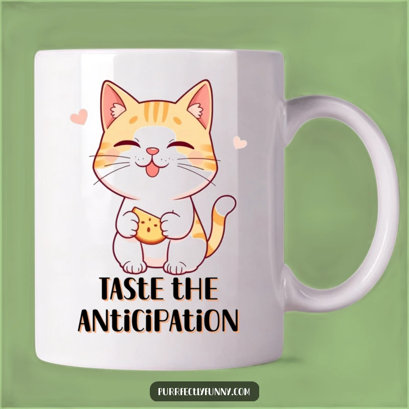Funny Anticipation Cat Mug: Snack Time Smirk - Perfect Funny Gift for Foodies!