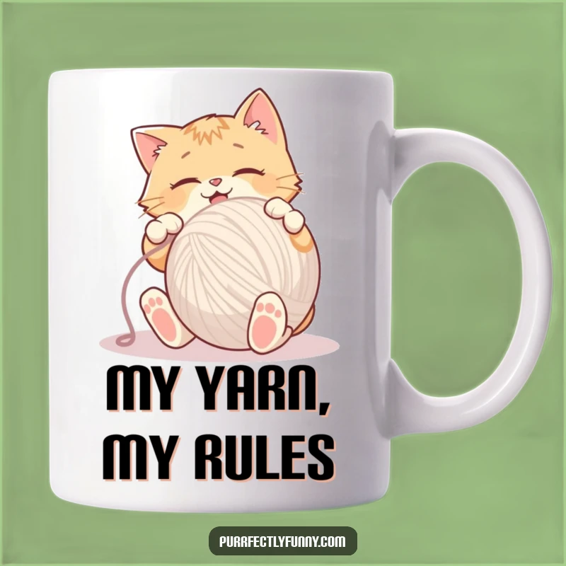 Very Funny Cat Yarn Ball Mug - Enthusiastic Pet Lover Gift
