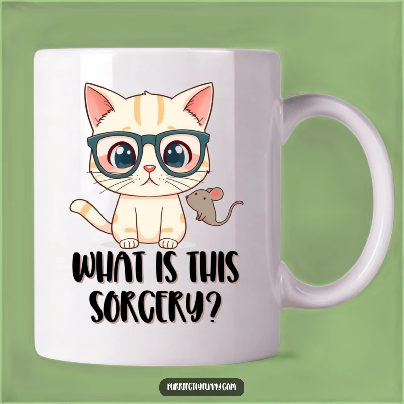 Funny Mug: Surprised Cat in Glasses - Hilarious Gift for Cat Lovers!