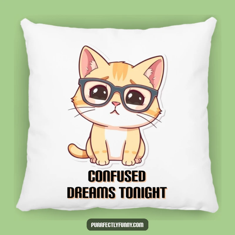 Funny Confused Cat Pillow: Cozy & Hilarious Accent Pillow for Bewildered Moments