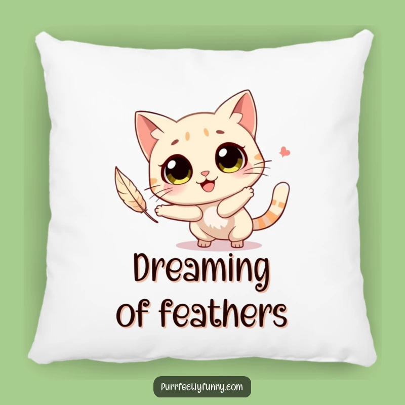 Cozy Funny Joyful Cat Feather Chase Pillow Soft Comfort Funny Gift