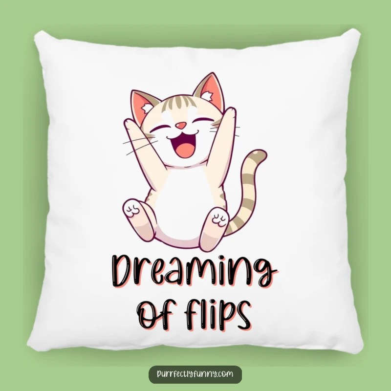 Funny Delighted Cat Pillow - Comfy Joyful Acrobat Cushion - Adorable Funny Gift!