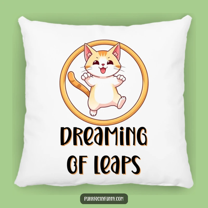 Funny Cat Hoop Leap Pillow: Comfy Triumph, Hilarious Cat Gift