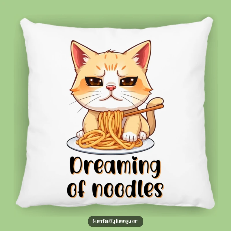 Funny Spaghetti Cat Pillow: Cozy and Hilarious Messy Feline Accent Pillow