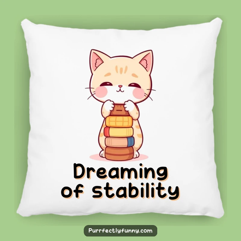 Funny Wobbly Stack Cat Pillow: Comfort Meets Comical Balance