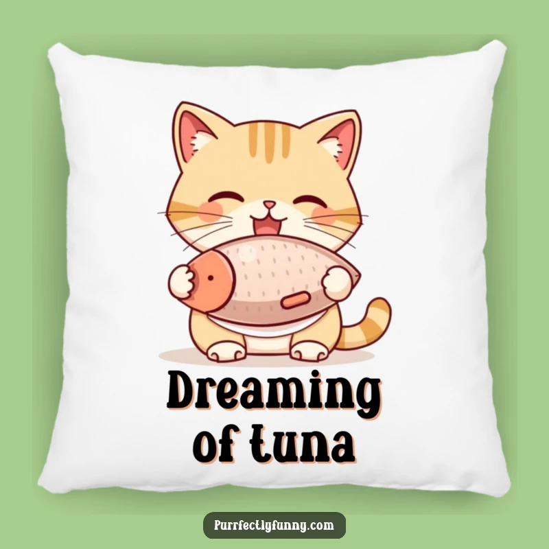 Funny Cat Bib Fish Treat Pillow - Comfy & Hilarious Home Decor