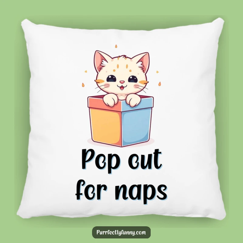 Funny Cat Gift Box Pillow: Cozy Surprise, Hilarious Accent Pillow Gift