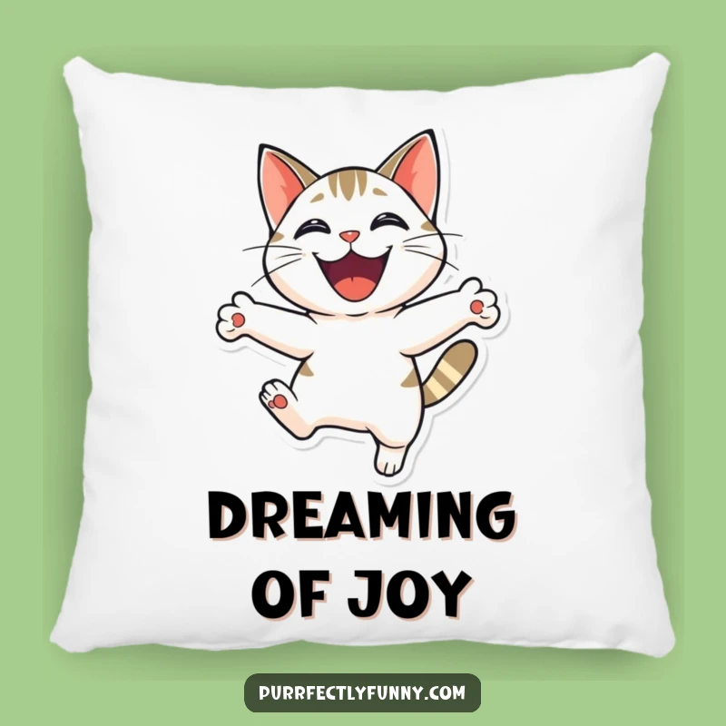Funny Cat Leap Pillow - Plush Comfort with Pure Feline Merriment